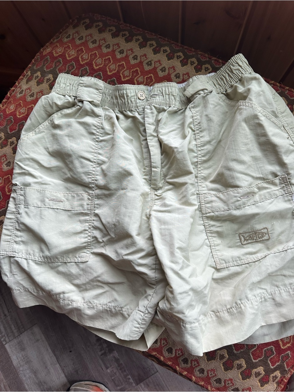 AFTCO Light Tan Elastic Waist Cargo Shorts
